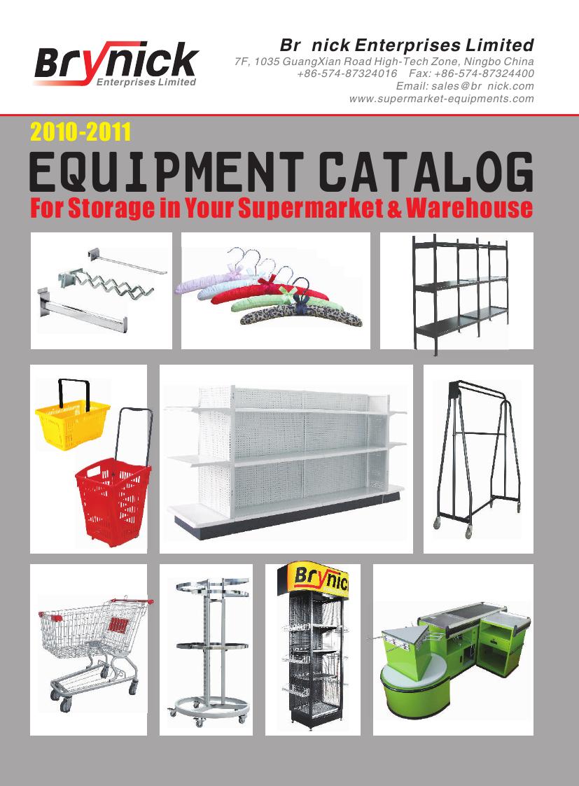 Brynick Supermarket Shelving Catalog cover — equipment catalog for storage in your supermarket and warehouse