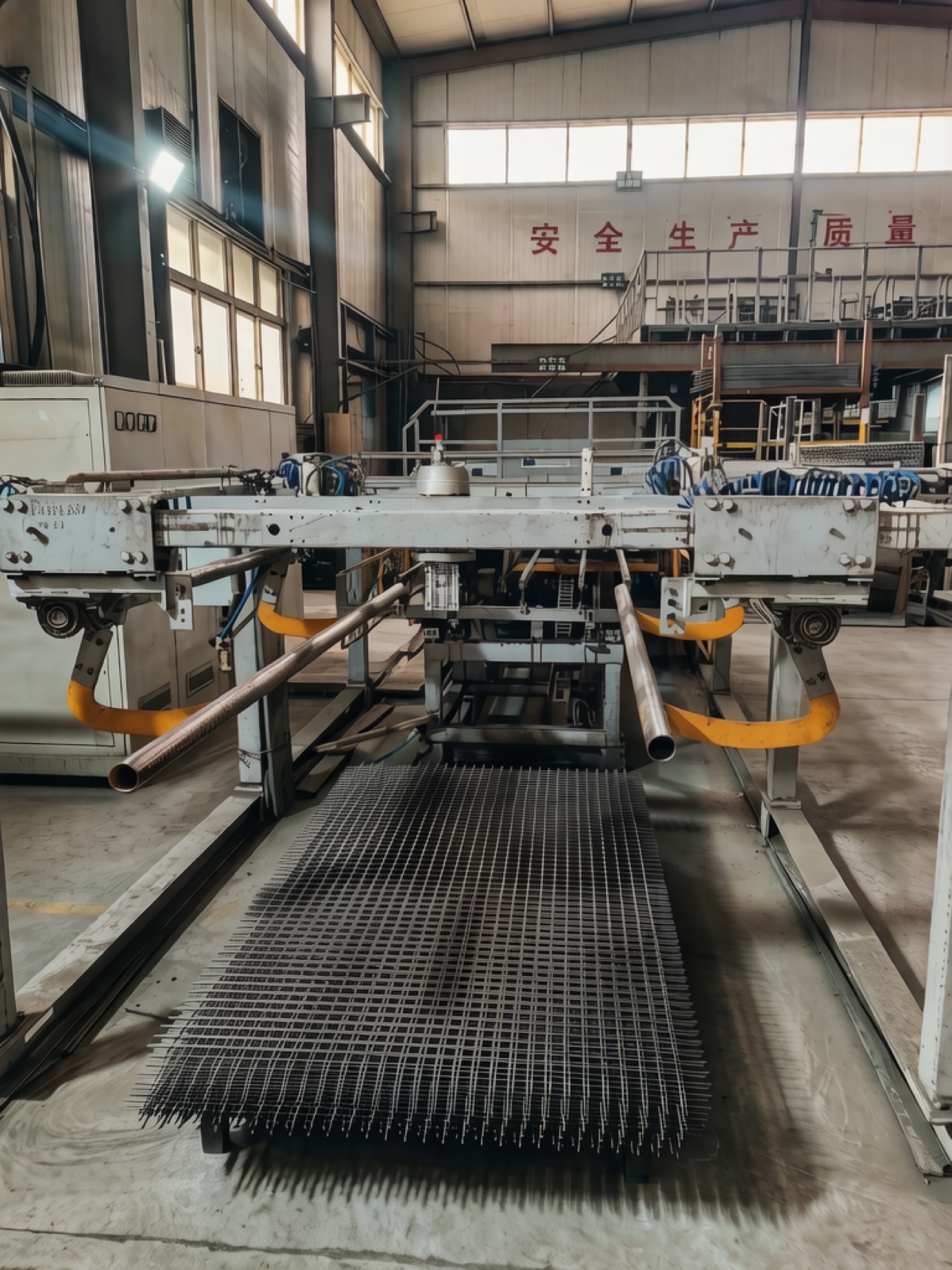 Wire mesh welding production line at Brynick factory