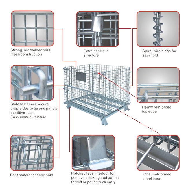 Folding Wire Container 40x32x33